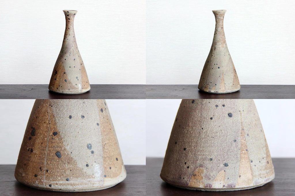 Modern design ceramic vase, Japanese Bizen pottery