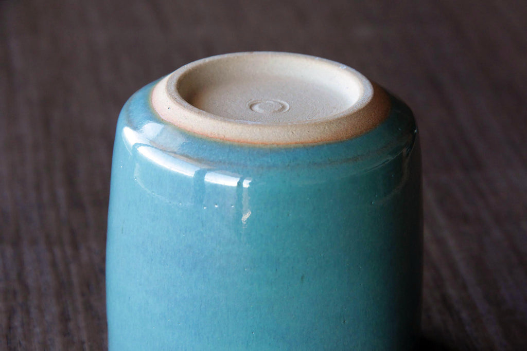 Japanese ceramic tea bowl. Nice blue glaze.