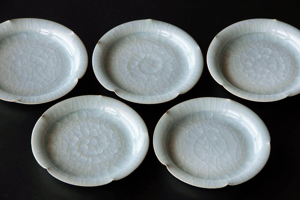 Japan celadon glaze plates. 