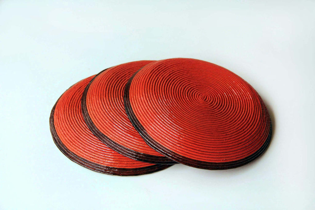 Japanese paper craft, red plate