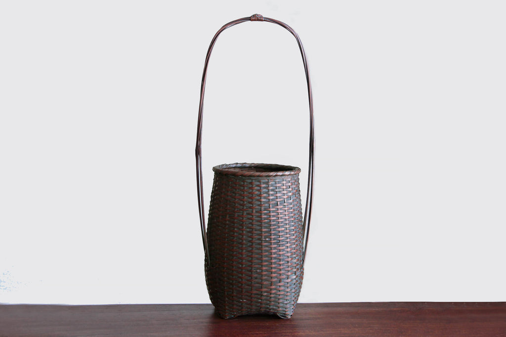 Bamboo craft for flower vase. Handmade by Japanese artisan.