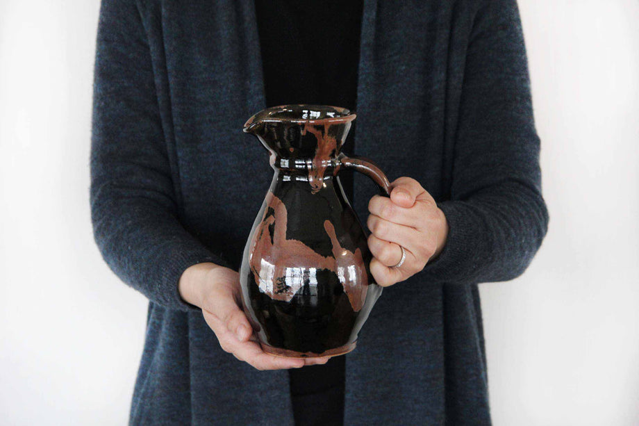 H 20cm Pitcher Vase by Kenji Sakuma – Mashiko Pottery with Earthy