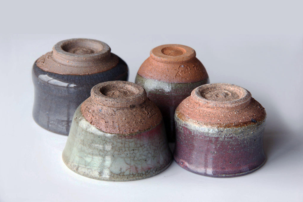 Variety of Sake cups. Japanese pottery 