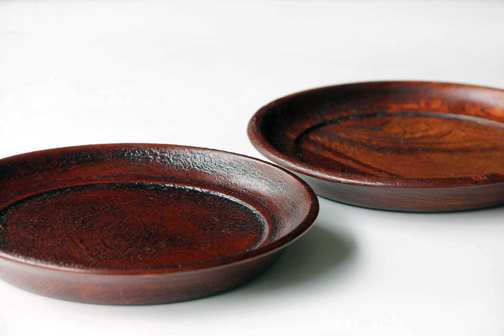 Japanese wooden plate, UIrushi lacquerware