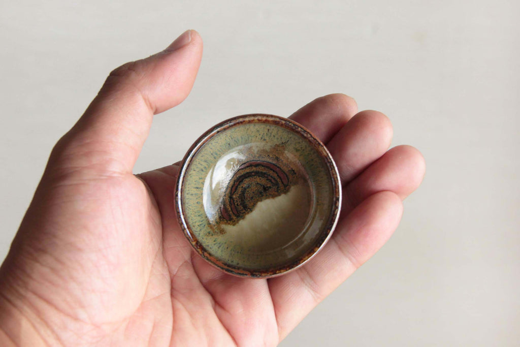 Sake cup. Japanese Shoudai pottery