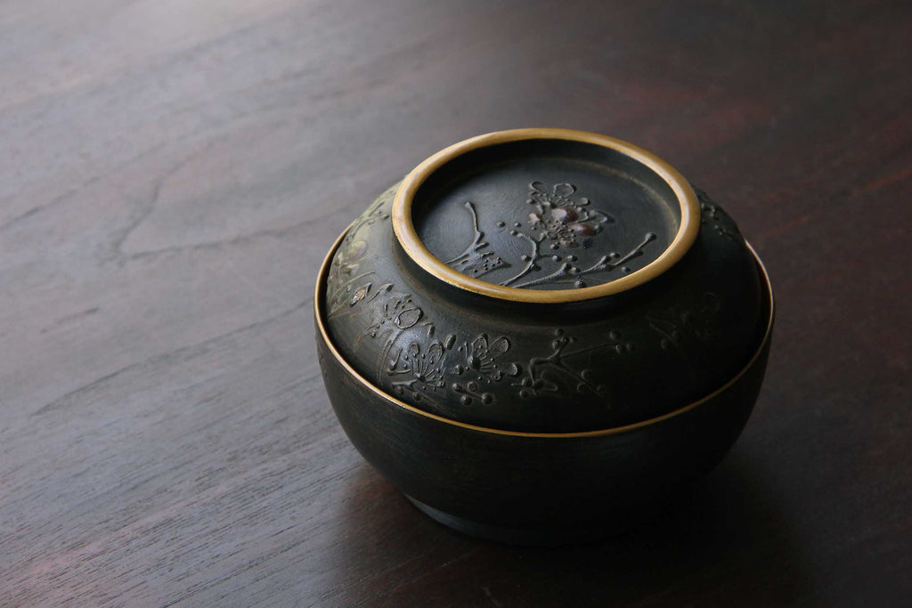 stunning antique lidded bowl wooden owan