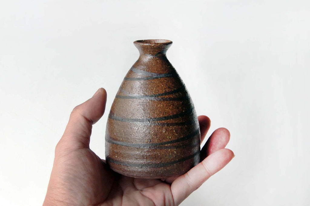 Japanese brown  Sake bottle