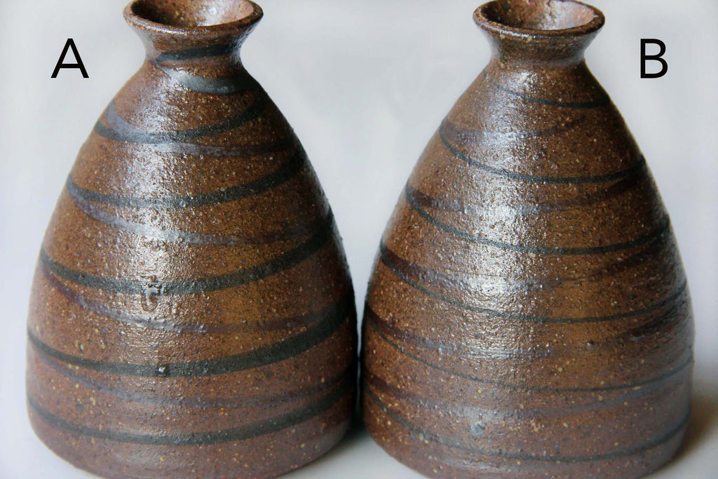 Japanese brown  Sake bottle