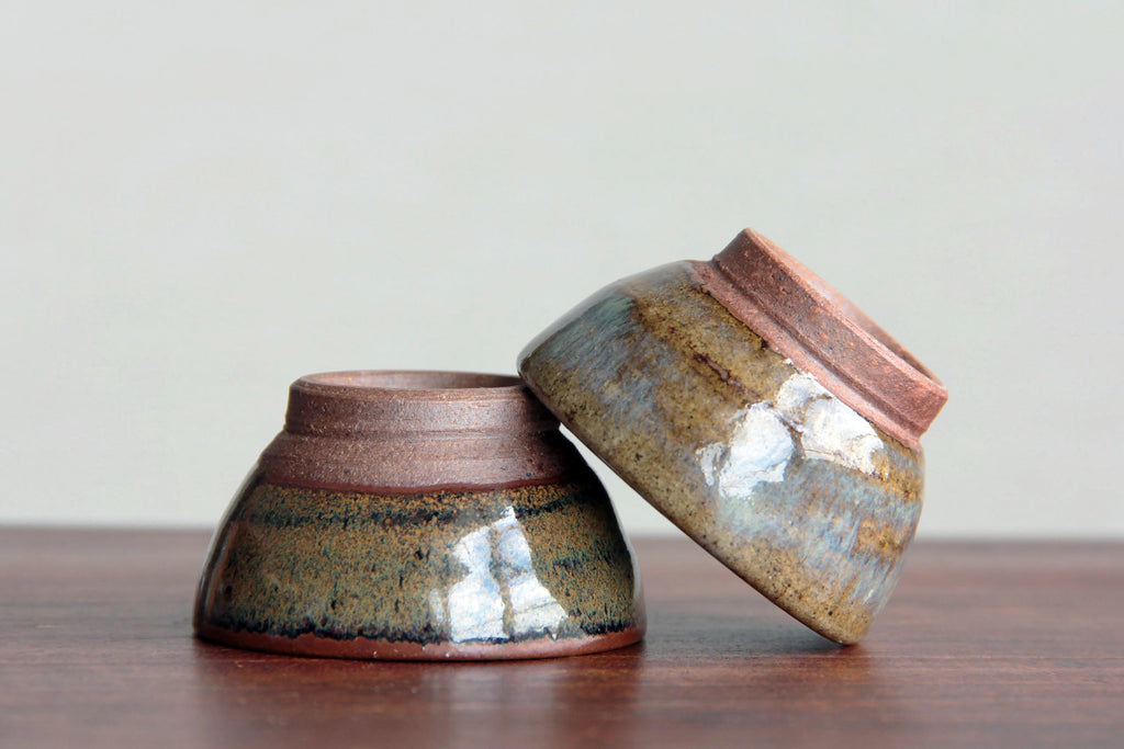 Sake cup. Japanese Shoudai pottery