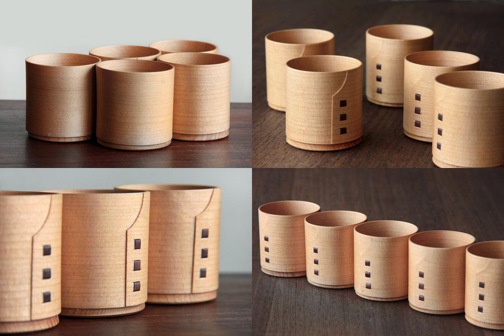 wood Sake cup. Japanese hand craft by skilled artisan