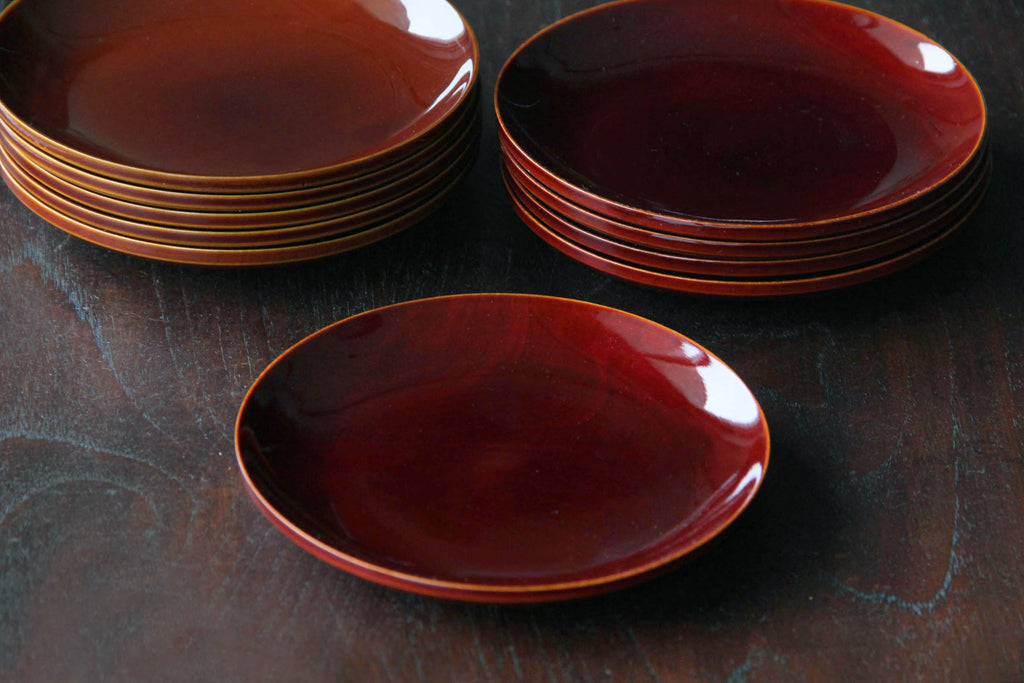 Very light Hida Shunkei plate,  Japanese wooden lacquerware