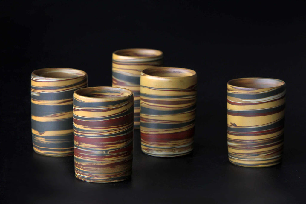 colorful ceramic cup. Tokoname pottery.