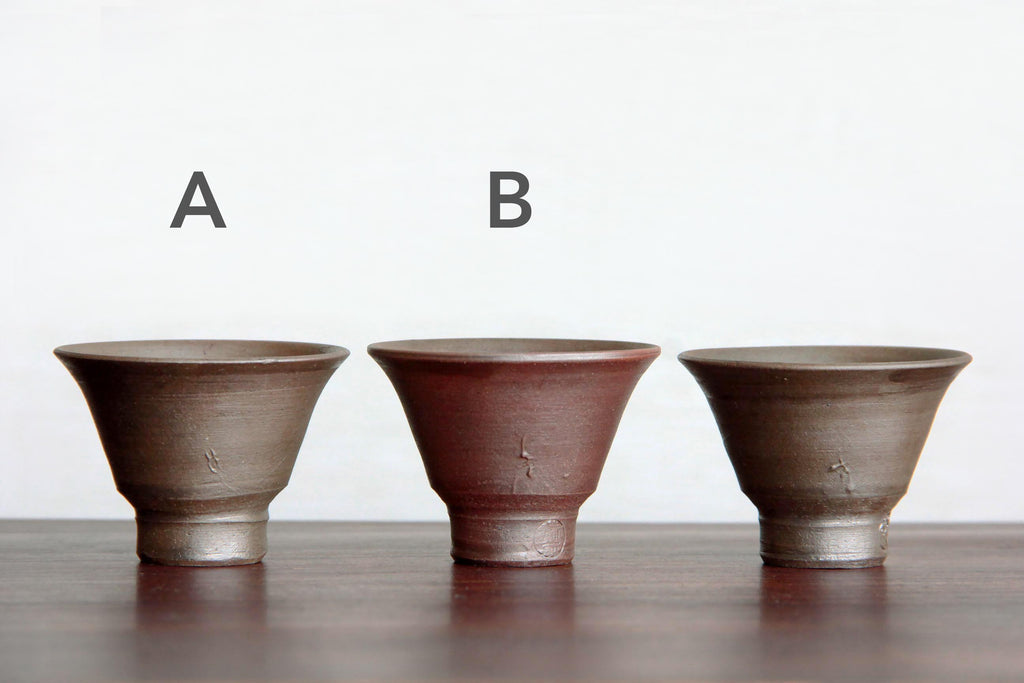 Sharp design Sake cup from Bizen pottery