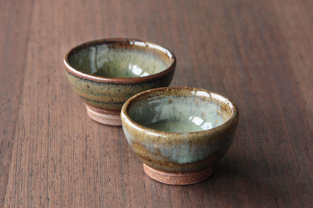 Sake cup. Japanese Shoudai pottery