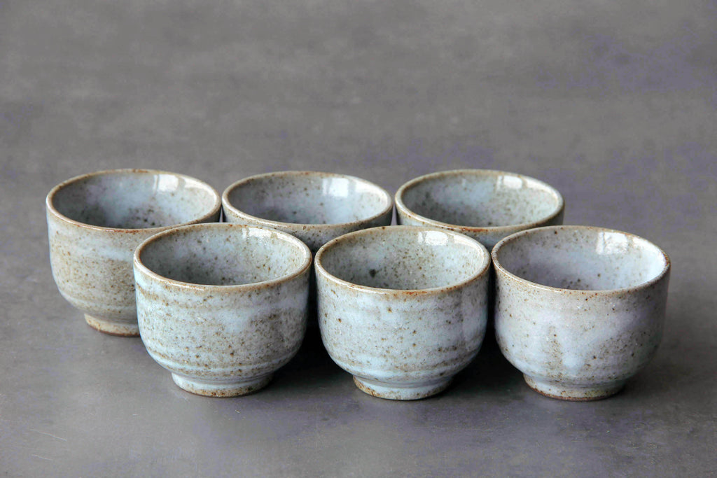 light blue Sake cup, Japanese ceramic