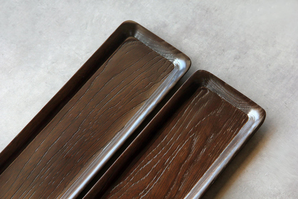 rectangle wooden tray, Japanese tea ware for Sencha 