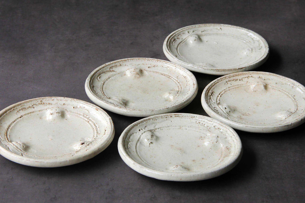 Japanese ceramic dish, studio pottery, white tableware