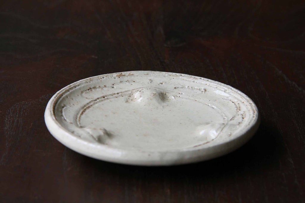 Japanese ceramic dish, studio pottery, white tableware