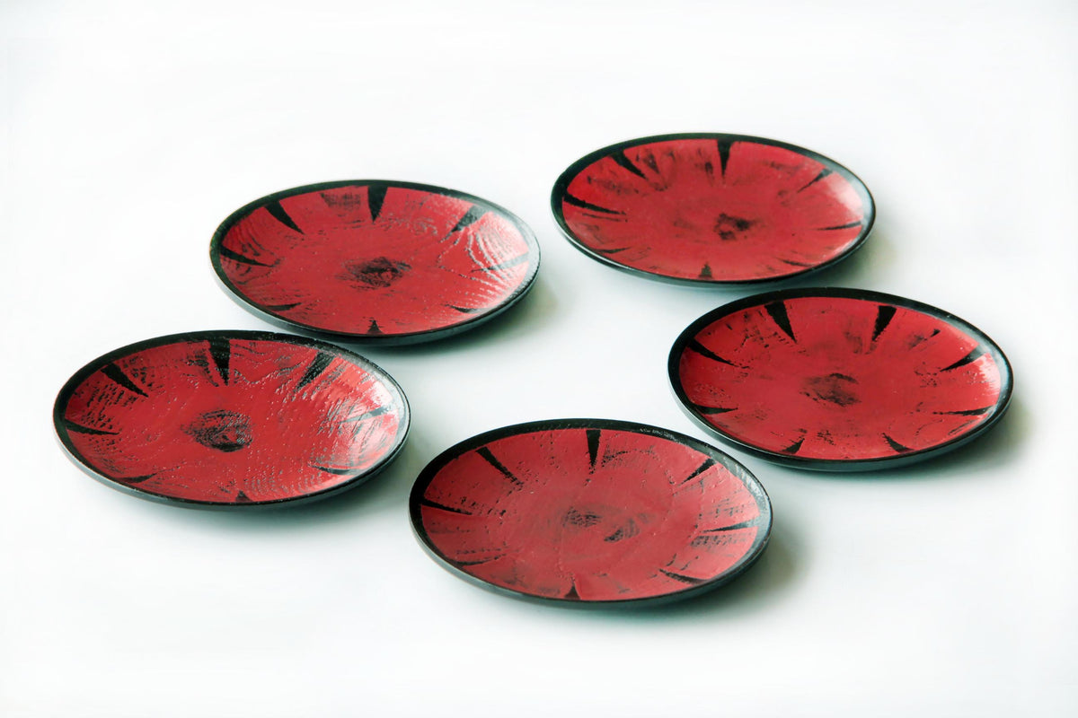 10.5cm / Red Urushi Lacquered Dish | Japanese Craft – KinsenTOKYO