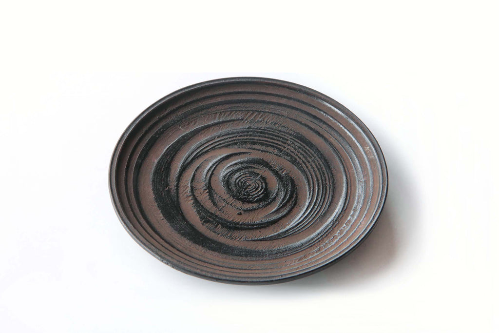 Japanese hand carved wooden dish