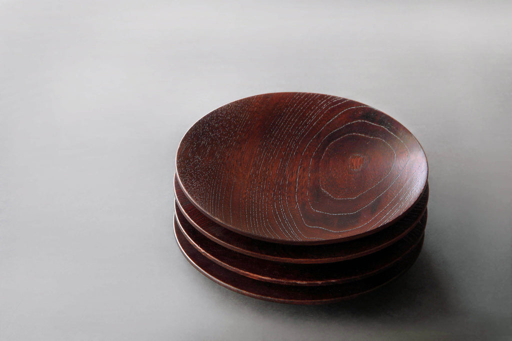 beautiful grain wooden plate, Japanese hand craft tableware 