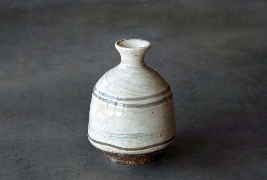 White Sake bottle by a noted Japanese potter Matajiro Kawamura. 