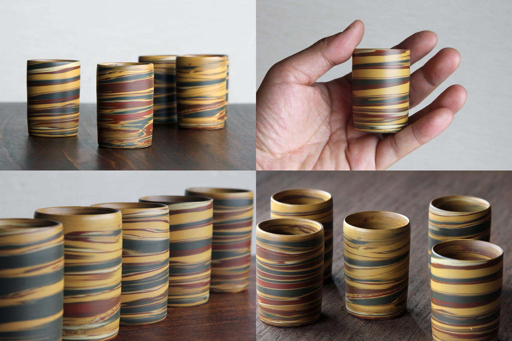 colorful ceramic cup. Tokoname pottery.