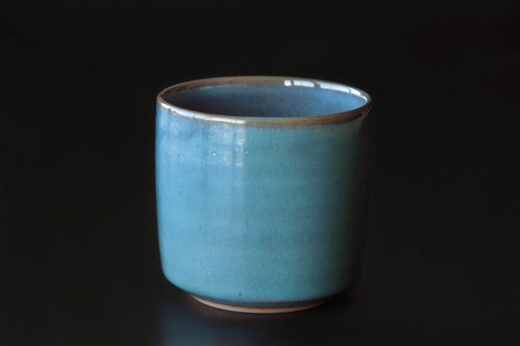 Japanese ceramic tea bowl. Nice blue glaze.