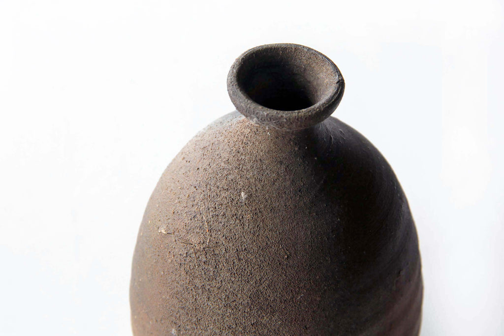 Bizen pottery Sake bottle. Japanese tableware 