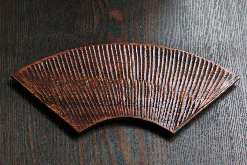 Hand carved wooden plate. For Sushi, Sashimi, Japanese Wagashi sweets, etc.