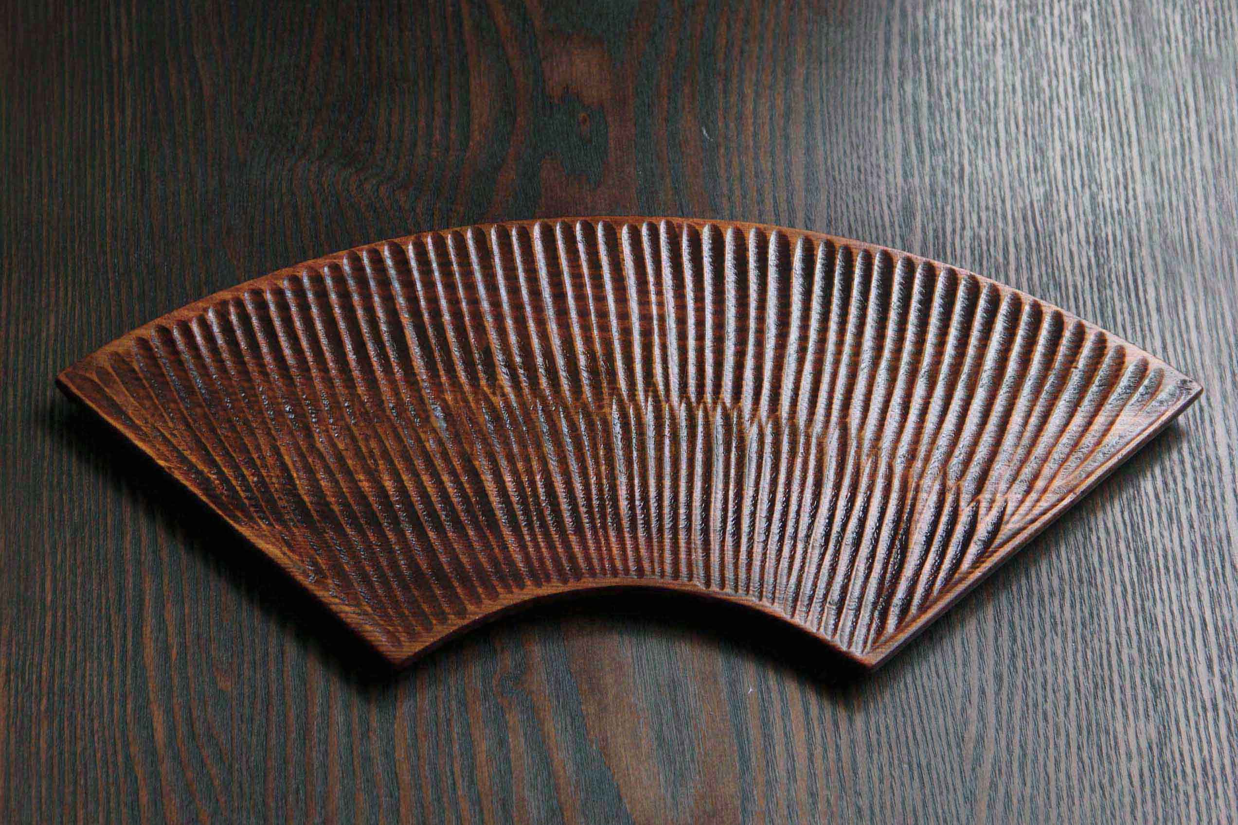 YUI 5th Tour 武道館Live STAINED GRASS PLATE 36cm / Hand Carved Wooden Plate | Sushi Sashimi Plate | Tea