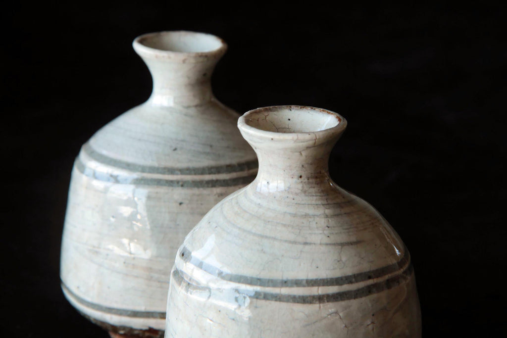 Sake bottle by a noted Japanese potter Matajiro Kawamura. 