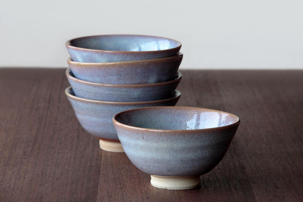 blue glaze ceramic bowl. Matcha tea bowl