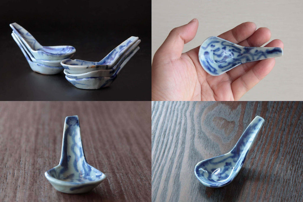 Antique Chinese tableware. Qing Dynasty pottery. Blue and white glaze.