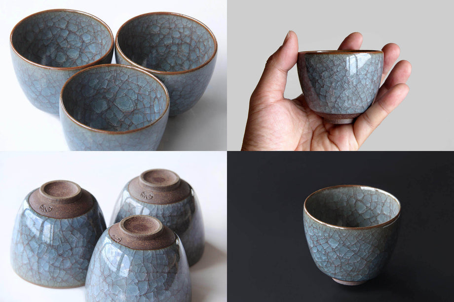Crackle Glaze Tea Cup by Toshio Furukawa | Japanese Pottery