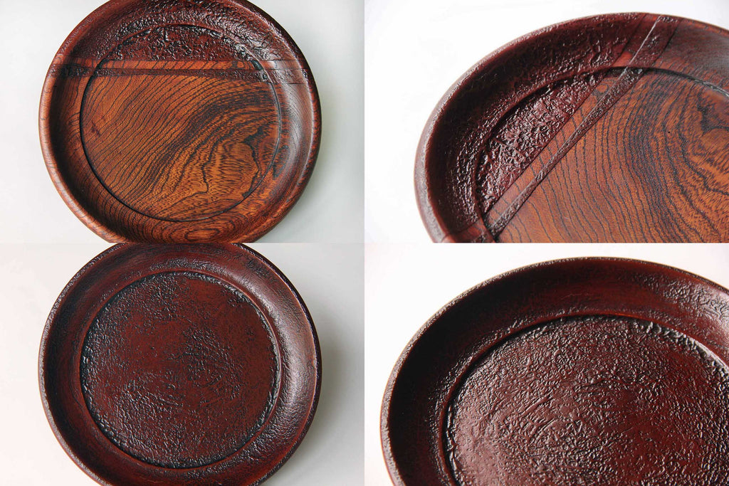 Japanese wooden plate, UIrushi lacquerware