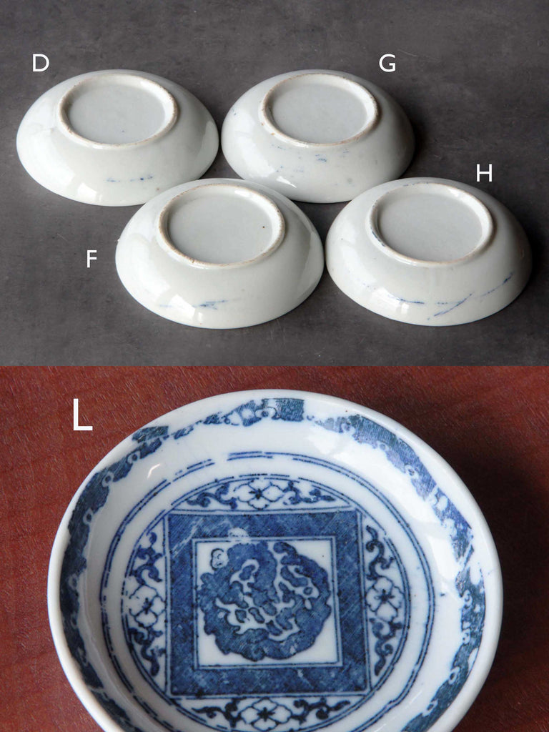 Japanese antique plate with blue glaze. 