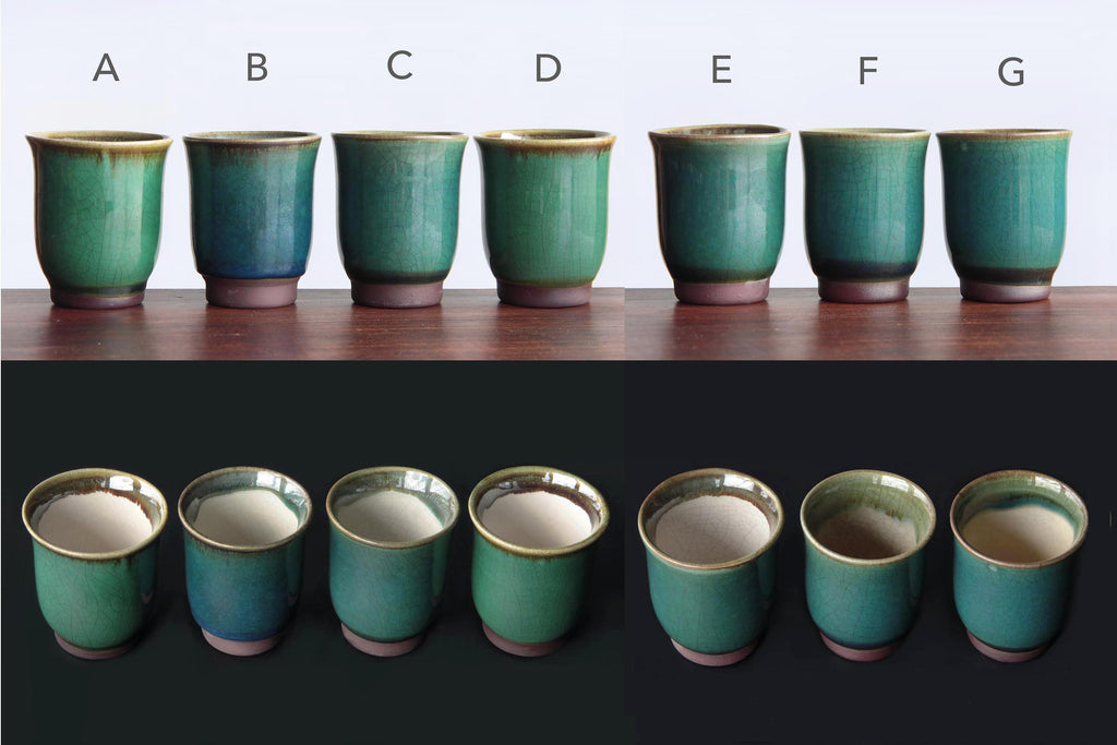 Green glaze tea cup from Otaru Kiln in Hokkaido.