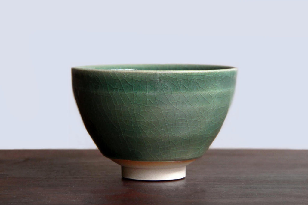 Green glaze Matcha chawan bowl. 