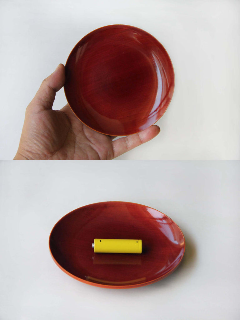 Very light Hida Shunkei plate,  Japanese wooden lacquerware