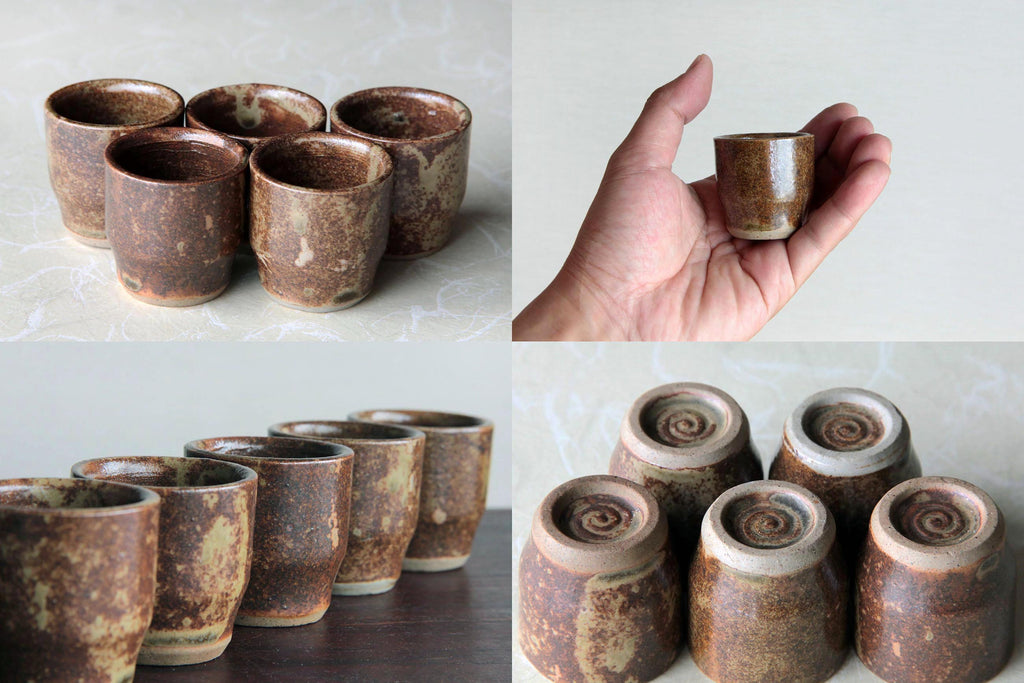 Sake cup, Mashiko ware, small brown cup