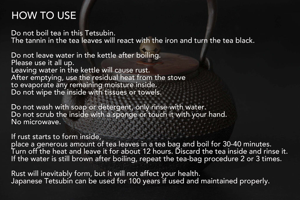 Japanese iron kettle, Nanbu Tetsubin for boiling water.