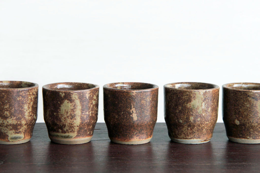 Sake cup, Mashiko ware, small brown cup