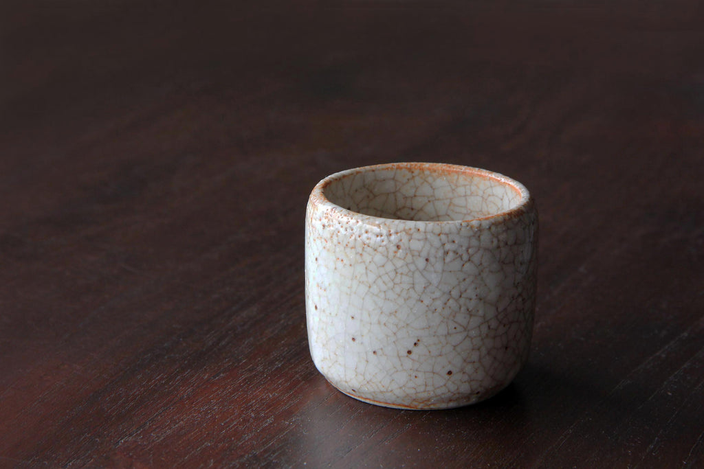 Japanese tea cup. Vintage Shino pottery