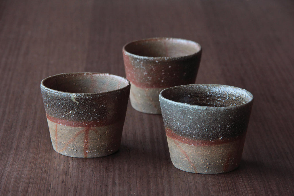 ceramic cup, Japanese pottery, Bizen ware 