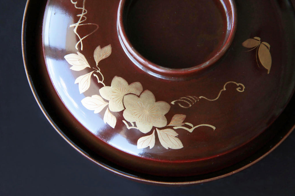 Japanese Owan bowl with lid. Japanese food tableware