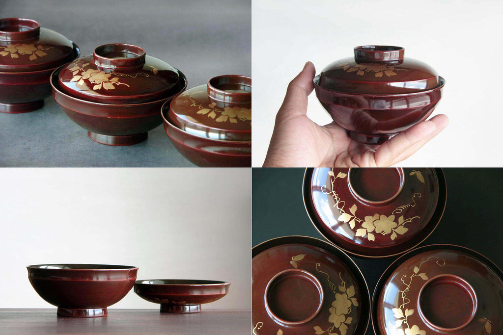 Japanese Owan bowl with lid. Japanese food tableware