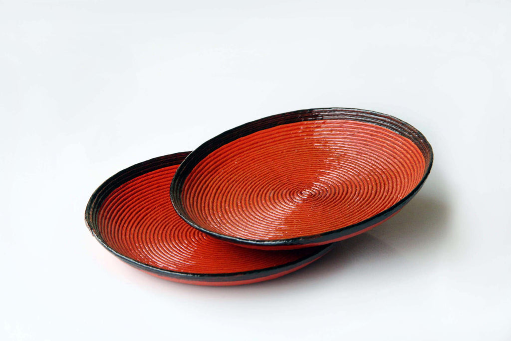 Japanese paper craft, red plate