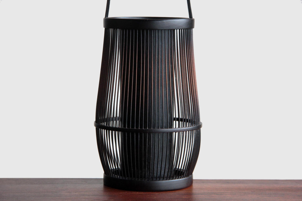 Japanese bamboo basket vase