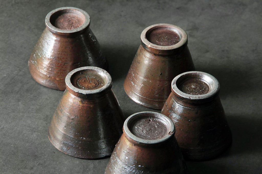 Kanayama ware cups, bottom side.